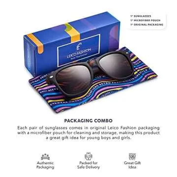 LEICO Kids Retro Polarized Sunglasses with UV Protection