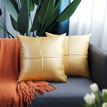 BRAWARM Faux Leather Throw Pillow Covers - Stylish Comfort for Home