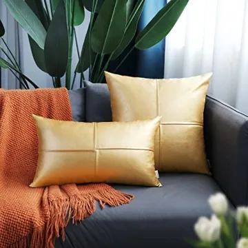 BRAWARM Faux Leather Throw Pillow Covers - Stylish Comfort for Home