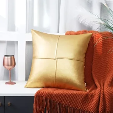 BRAWARM Faux Leather Throw Pillow Covers - Stylish Comfort for Home