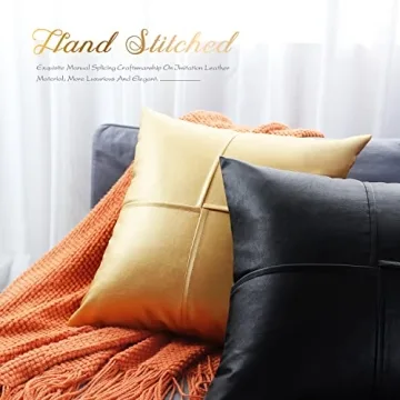 BRAWARM Faux Leather Throw Pillow Covers - Stylish Comfort for Home