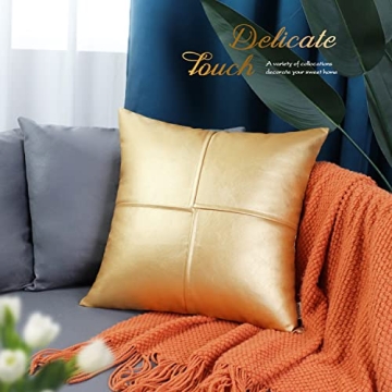 BRAWARM Faux Leather Throw Pillow Covers - Stylish Comfort for Home