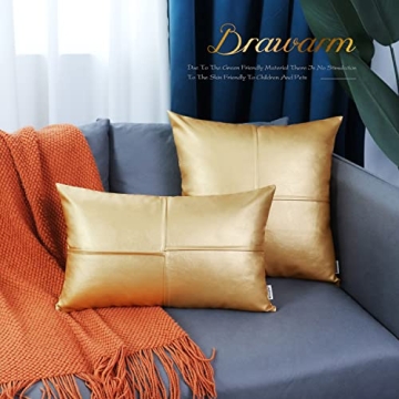 BRAWARM Faux Leather Throw Pillow Covers - Stylish Comfort for Home