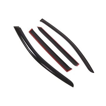 Tuningpros WD2-748 Dark Smoke 4-Pc Window Visor Set - Outside Mount Deflector for Volkswagen Touareg...