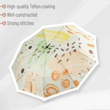 Mr. Pen- Windproof Travel Umbrella, Abstract Art, Automatic Umbrellas for Rain, Compact Umbrella, Travel Umbrella Compact, Umbrella Windproof Umbrella, Umbrellas for Rain Windproof, Portable Umbrella