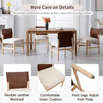 CIMOTA Stylish Boho Dining Chairs Set of 2 for Any Space