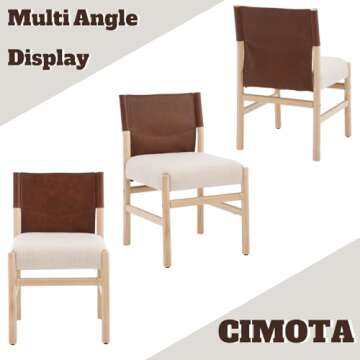 CIMOTA Stylish Boho Dining Chairs Set of 2 for Any Space