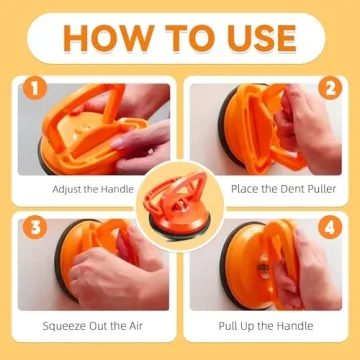 Dent Puller,2026latest Upgraded Model Car Dent Puller,3-Pack Car Handheld Puller,Strong Car Dent Remover,Suction Cup Dent Puller and Paintless Car Dent Repair Kit.Suitable for Car Body Dents(orange).