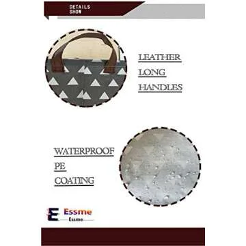 Essme Laundry Hamper,Collapsible Canvas Waterproof Storage Bin for Kids, Nursery Hamper,Gift Baskets,Home Organizer (Grey Triangles)