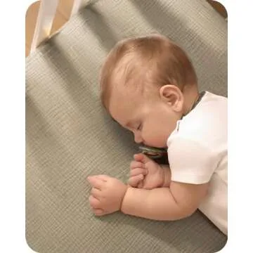 Bearmoss Muslin Crib Sheets 100% Cotton Baby Crib Sheets Fitted for Standard Crib Mattress & Toddler Bed Mattress 52"x28" Soft Breathable Crib Sheets Neutral for Boys Girls - 2 Pack (Oat Latte)