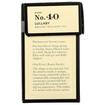 STEVEN SMITH TEAMAKER Smith Teamaker Organic Lullaby Blend No. 40 (Caffeine-free Organic Wellness Tea), 0.95 Oz Tea Bags, 15Count