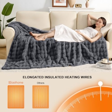 Easthome Heated Electric Blanket - Cozy 50"x60" Throw