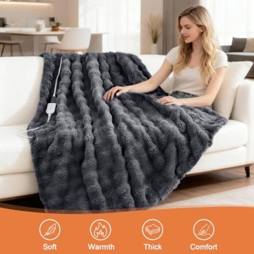 Easthome Heated Electric Blanket - Cozy 50"x60" Throw