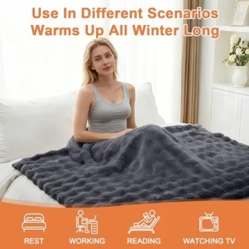Easthome Heated Electric Blanket - Cozy 50"x60" Throw