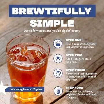 HTeaO Iced Tea Sachets - Coconut Black Tea Mix for Instant Ice Tea - 4 Gallons Per Package - Real Texas-Style Flavored Iced Tea in 5 Minutes (Pack of 8 Sachet Bags)