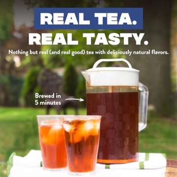HTeaO Iced Tea Sachets - Coconut Black Tea Mix for Instant Ice Tea - 4 Gallons Per Package - Real Texas-Style Flavored Iced Tea in 5 Minutes (Pack of 8 Sachet Bags)