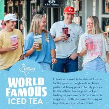 HTeaO Iced Tea Sachets - Coconut Black Tea Mix for Instant Ice Tea - 4 Gallons Per Package - Real Texas-Style Flavored Iced Tea in 5 Minutes (Pack of 8 Sachet Bags)