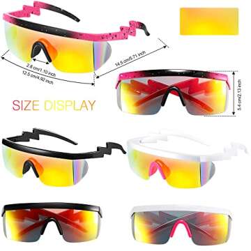 Frienda 3 Pairs Neon Retro Semi Rimless Sunglasses for Men Women - Vibrant Styles!