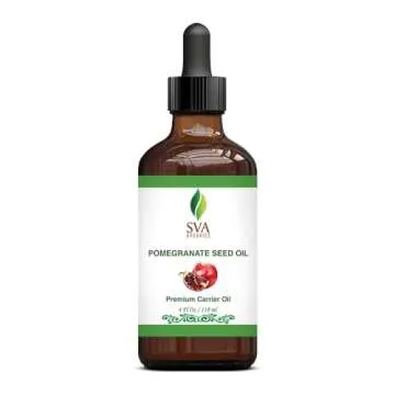 SVA Pomegranate Seed Oil Organic - 4 Fl Oz – 100% Natural Cold Pressed Organic Pomegranate Oil - for Face, Skin Care, Hair Care, Scalp Massage & Body Massage – Carrier Oil with Dropper