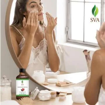 SVA Pomegranate Seed Oil Organic - 4 Fl Oz – 100% Natural Cold Pressed Organic Pomegranate Oil - for Face, Skin Care, Hair Care, Scalp Massage & Body Massage – Carrier Oil with Dropper