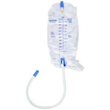 Teleflex Medical Inc Easy-Tap Leg Bag with Extra 18 Inch PVC Extension Tubing 16.9 Ounce, Sterile, L...