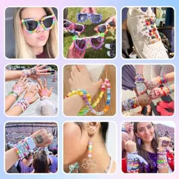 Paodey 5 Boxes Bracelet Making Kit Pony Beads, 96 Colors 6x9mm Kandi Beads for Bracelets Friendship ...