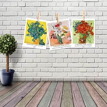 Berkin Arts Wall Art Unframed Prints Giclee Art Paper Set of 4, 11x14 inch Flower Artwork, College DecorationBotanical Plant Colorful Elegant Floral Vase Unique Present Vincent Van Gogh Posters