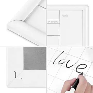 TORASO Dry Erase White Board & Monthly Calendar Board, Magnetic Whiteboard for Wall, Office/School/Home, Hanging Board for Kitchen Grocery List/Drawing/Memo,10.5"x 14.5"(YL-WH-2737-A)