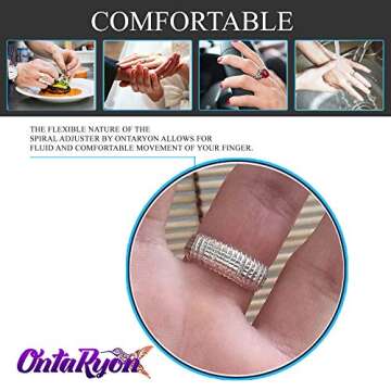 Ring Size Adjuster for Loose Rings | Transparent Resizer | Reducer Guard to Make Silver, Platinum or White Gold Jewelry Smaller | x4 Styles | Total 800mm (Clear)