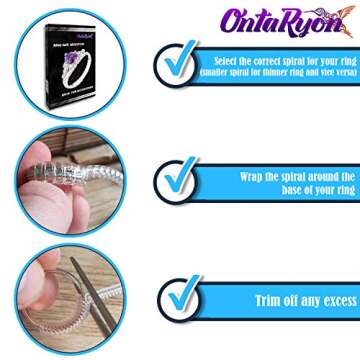 Ring Size Adjuster for Loose Rings | Transparent Resizer | Reducer Guard to Make Silver, Platinum or White Gold Jewelry Smaller | x4 Styles | Total 800mm (Clear)