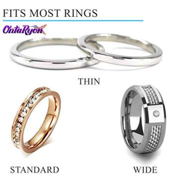 Ring Size Adjuster for Loose Rings | Transparent Resizer | Reducer Guard to Make Silver, Platinum or White Gold Jewelry Smaller | x4 Styles | Total 800mm (Clear)