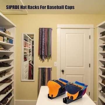 QKEWURO 2024 New Hat Stand for Baseball Caps Display and Organizer , No Install Acrylic Hat Holder for 14 Baseball Caps for Bedroom, Closet, Dresser (4PCS)