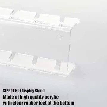 QKEWURO 2024 New Hat Stand for Baseball Caps Display and Organizer , No Install Acrylic Hat Holder for 14 Baseball Caps for Bedroom, Closet, Dresser (4PCS)