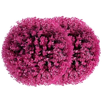 HSFIYAKJ 2 PCS 16 Inch Artificial Plant Fuchsia Topiary Ball, UV Resistant Anti-Fading Faux Decorati...