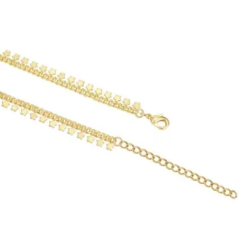 Elegant PAVOI 14K Gold Plated Anklet with Stars Charm