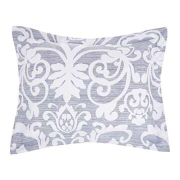 Amazon Basics King Size Comforter Sets, Ultra-Soft Lightweight Microfiber Reversible 3-Piece Bedding Sets, Gray Medallion