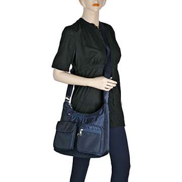 Crossbody Bag for Women Carryall Anti Theft RFID Pockets Nylon Lightweight Shoulder Bag Travel Purse