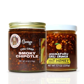 Cravings by Chrissy Teigen Chili Sauce Duo, Smoky Chipotle Chili Crisp & Momofuku Hot Honey Chili Cr...