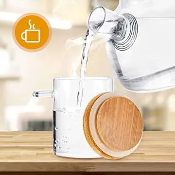 Set of 12 Spice Jars Airtight Glass Jars with Bamboo Lids and Wood Spoons 6 oz Clear Glass Canisters Spice Containers Sugar Container for Kitchen Food Storage Organization Beans Tea Nuts