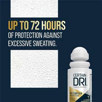 Certain Dri Prescription Strength Clinical Antiperspirant Roll-On, Hyperhidrosis Treatment for Men &...