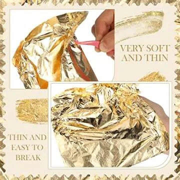 Bememo 100 Sheets Imitation Gold Leaf for Arts & Crafts