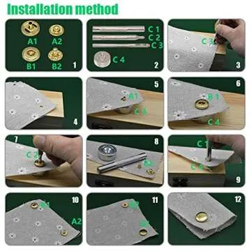 Renashed 11 Pcs Heavy Duty Hollow Leather Craft Punch Hole Tool Kit with Base DIY Leathercraft Tool Leather Rivet Setter, Leather Puch Tool,Punch Snap Kit for Hole Punch and Install Rivet Button