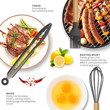 Silicone Cooking Utensils Set for Nonstick Cookware