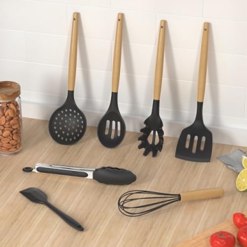 Silicone Cooking Utensils Set for Nonstick Cookware