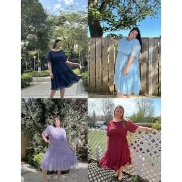 IN'VOLAND Plus Size Womens Boho Flowy Short Sleeve Crew Neck Maxi Dress Summer Wedding Guest Dresses Wine Red