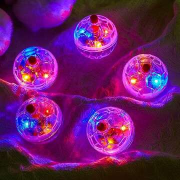 MVNIHEK 24 Piece Light Up Cat Balls Ghost Hunting Equipment, Indoor Motion-Activated Magic Cat Ball, Plastic Glowing Pet Toys