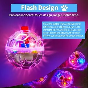MVNIHEK 24 Piece Light Up Cat Balls Ghost Hunting Equipment, Indoor Motion-Activated Magic Cat Ball, Plastic Glowing Pet Toys