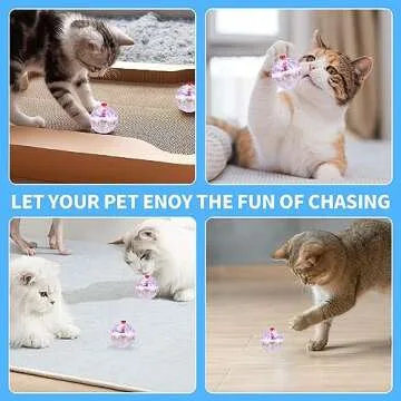 MVNIHEK 24 Piece Light Up Cat Balls Ghost Hunting Equipment, Indoor Motion-Activated Magic Cat Ball, Plastic Glowing Pet Toys