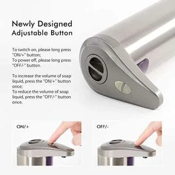 Sensor Soap Dispenser,Premium Touchless Battery Operated Electric Automatic Soap Dispenser with Adjustable Soap Dispensing Volume Control Dial