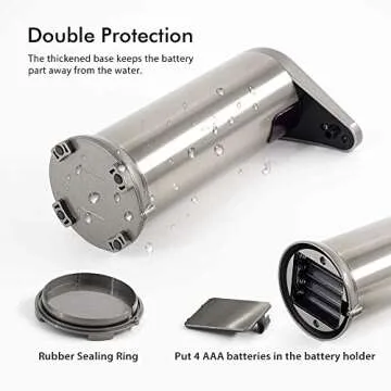 Sensor Soap Dispenser,Premium Touchless Battery Operated Electric Automatic Soap Dispenser with Adjustable Soap Dispensing Volume Control Dial